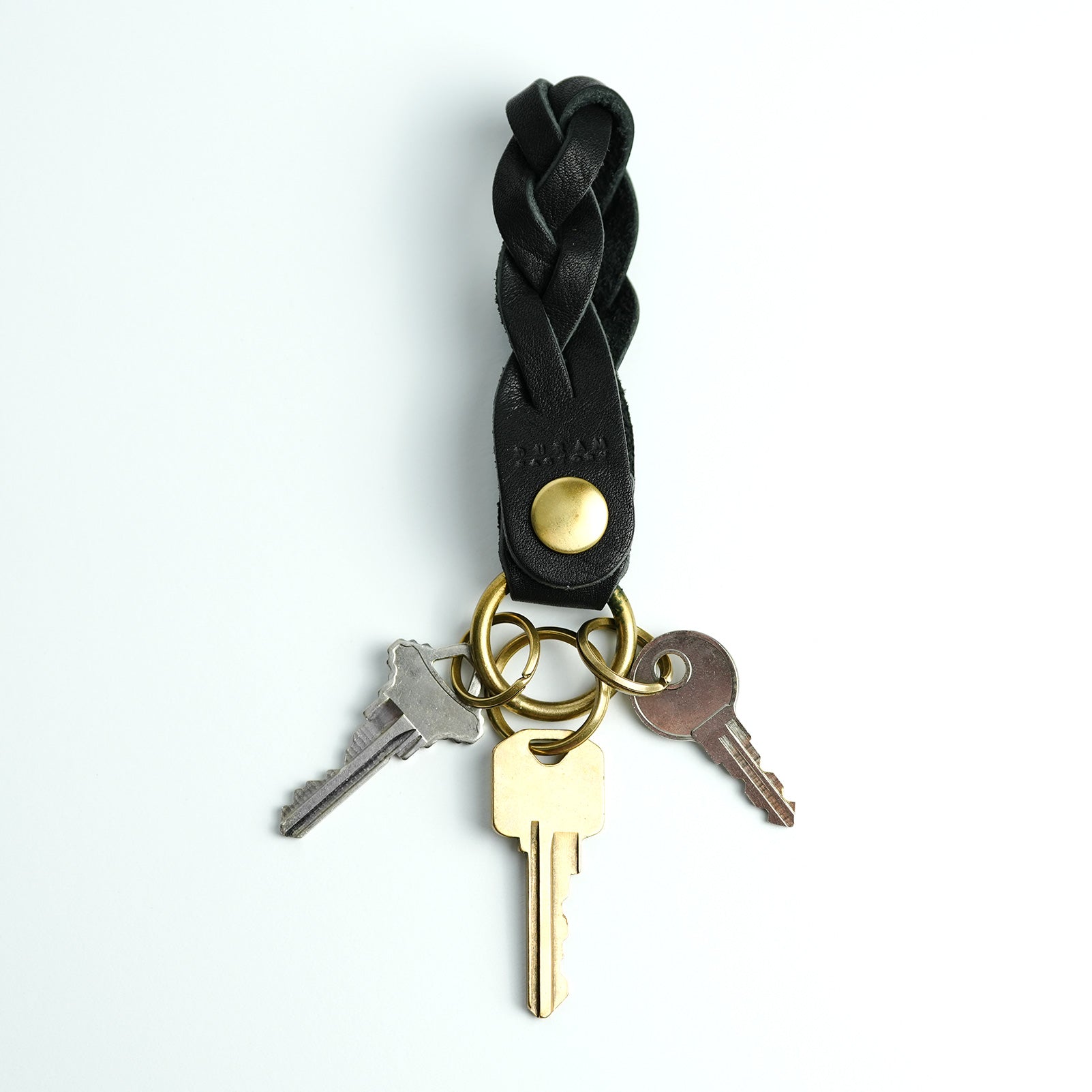 Braided Leather Keychain