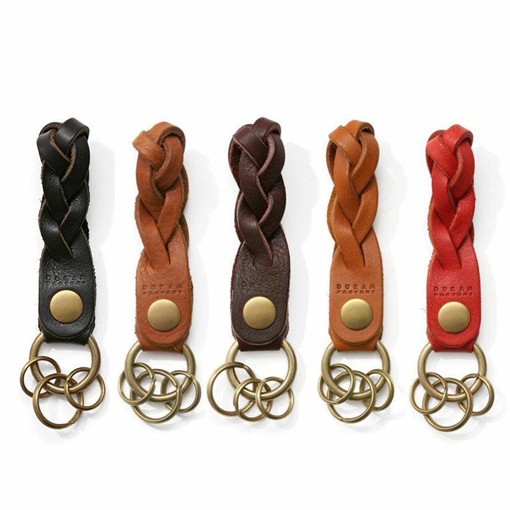 Braided Leather Keychain